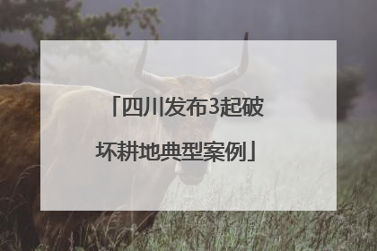四川发布3起破坏耕地典型案例