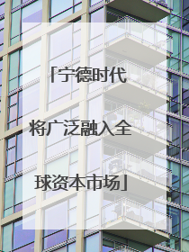 宁德时代 将广泛融入全球资本市场