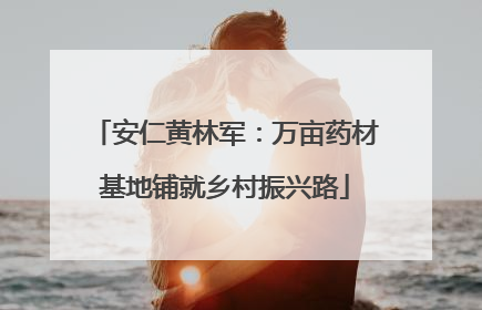 安仁黄林军：万亩药材基地铺就乡村振兴路