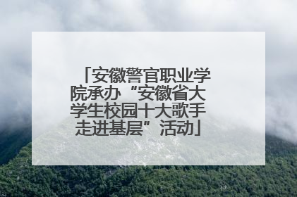 安徽警官职业学院承办“安徽省大学生校园十大歌手走进基层”活动