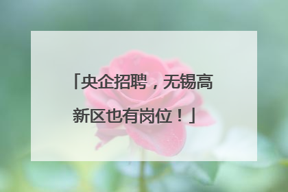 央企招聘，无锡高新区也有岗位！