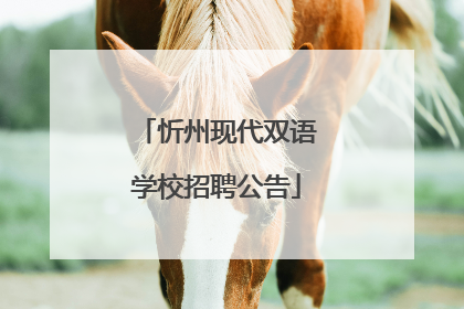 忻州现代双语学校招聘公告