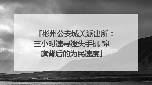 彬州公安城关派出所：三小时速寻遗失手机 锦旗背后的为民速度