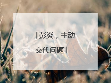 彭炎，主动交代问题