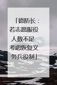 德防长：若志愿服役人数不足 考虑恢复义务兵役制