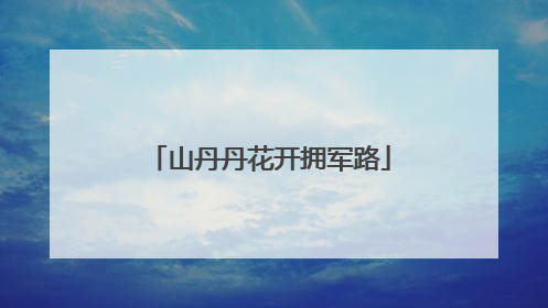 山丹丹花开拥军路