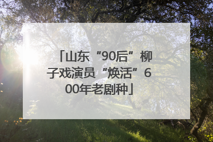 山东“90后”柳子戏演员“焕活”600年老剧种