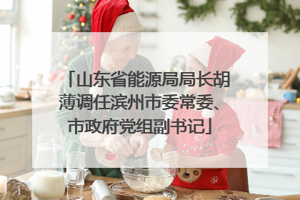 山东省能源局局长胡薄调任滨州市委常委、市政府党组副书记