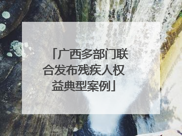 广西多部门联合发布残疾人权益典型案例