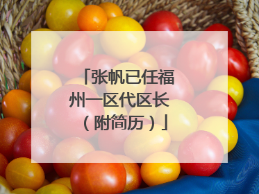 张帆已任福州一区代区长（附简历）