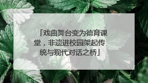 戏曲舞台变为德育课堂，非遗进校园架起传统与现代对话之桥