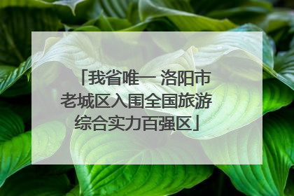 我省唯一 洛阳市老城区入围全国旅游综合实力百强区
