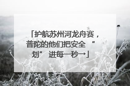 护航苏州河龙舟赛，普陀的他们把安全 “划” 进每一秒→