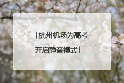 杭州机场为高考开启静音模式