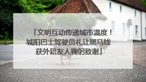 文明互动传递城市温度！城阳巴士驾驶员礼让斑马线获外籍友人鞠躬致谢