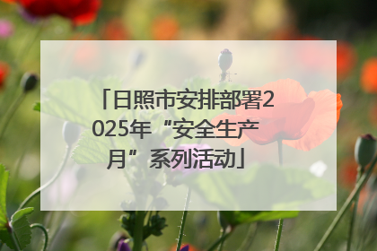 日照市安排部署2025年“安全生产月”系列活动