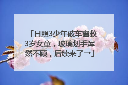 日照3少年破车窗救3岁女童，玻璃划手浑然不顾，后续来了→