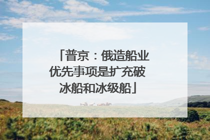普京：俄造船业优先事项是扩充破冰船和冰级船