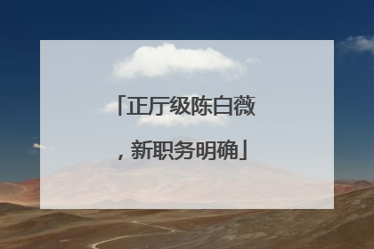 正厅级陈白薇，新职务明确
