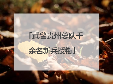 武警贵州总队千余名新兵授衔
