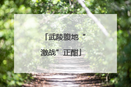 武陵腹地“激战”正酣