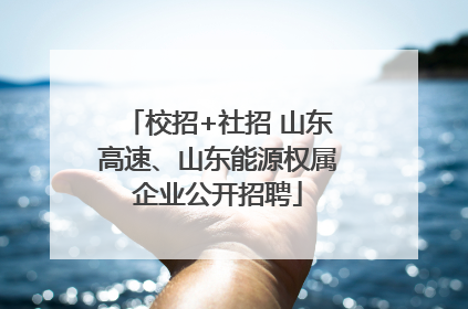 校招+社招 山东高速、山东能源权属企业公开招聘