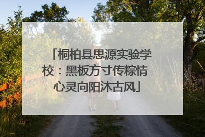 桐柏县思源实验学校：黑板方寸传粽情 心灵向阳沐古风