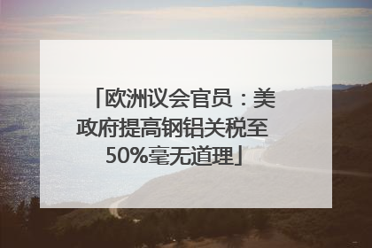 欧洲议会官员：美政府提高钢铝关税至50%毫无道理