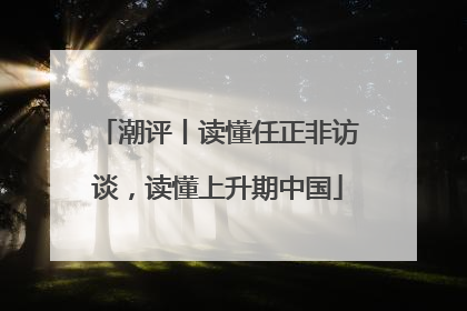 潮评丨读懂任正非访谈，读懂上升期中国