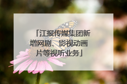 江报传媒集团新增网剧、影视动画片等视听业务