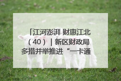 江河澎湃 财惠江北（40）｜新区财政局多措并举推进“一卡通”管理 保障惠民惠农补贴精准高效发放