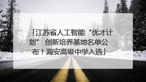 江苏省人工智能“优才计划” 创新培养基地名单公布！海安高级中学入选