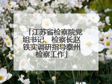 江苏省检察院党组书记、检察长赵铁实调研指导泰州检察工作
