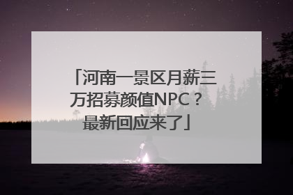 河南一景区月薪三万招募颜值NPC？最新回应来了
