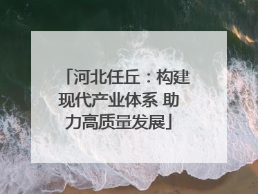 河北任丘：构建现代产业体系 助力高质量发展