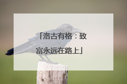洛古有格：致富永远在路上
