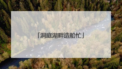 洞庭湖畔造船忙