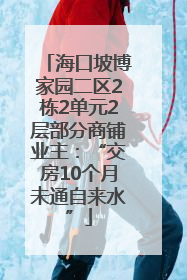 海口坡博家园二区2栋2单元2层部分商铺业主：“交房10个月未通自来水”