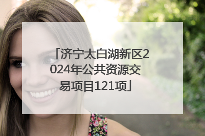 济宁太白湖新区2024年公共资源交易项目121项