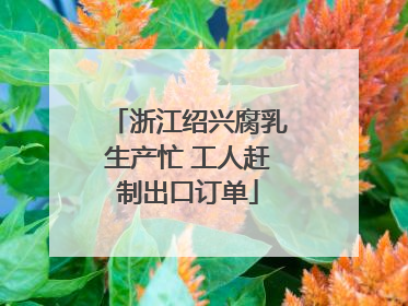 浙江绍兴腐乳生产忙 工人赶制出口订单