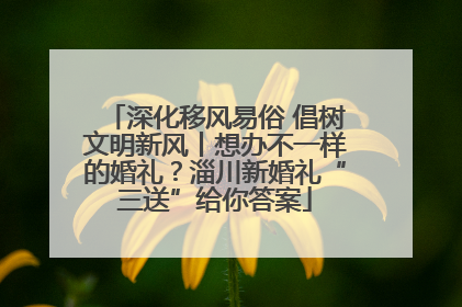 深化移风易俗 倡树文明新风丨想办不一样的婚礼？淄川新婚礼“三送”给你答案