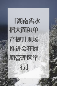 湖南省水稻大面积单产提升现场推进会在屈原管理区举行