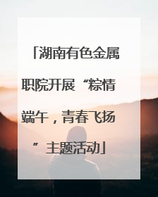 湖南有色金属职院开展“粽情端午，青春飞扬”主题活动