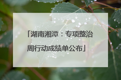 湖南湘潭：专项整治周行动成绩单公布