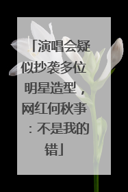 演唱会疑似抄袭多位明星造型，网红何秋亊：不是我的错