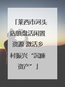 莱西市河头店镇盘活闲置资源 激活乡村振兴“沉睡资产”