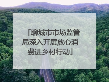 聊城市市场监管局深入开展放心消费进乡村行动