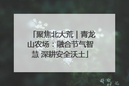 聚焦北大荒｜青龙山农场：融合节气智慧 深耕安全沃土