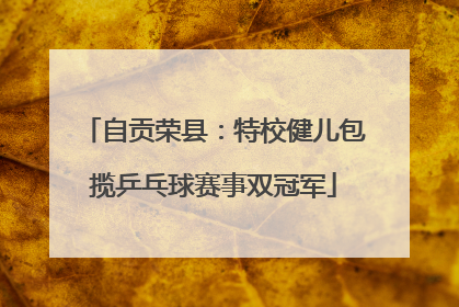 自贡荣县：特校健儿包揽乒乓球赛事双冠军