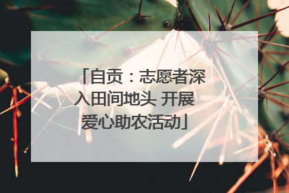 自贡：志愿者深入田间地头 开展爱心助农活动
